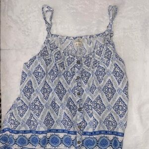 Blue Patterned Women's Top